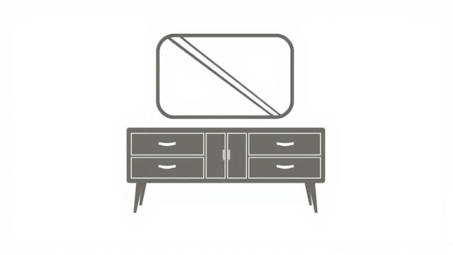 Vintage Dresser With Mirror