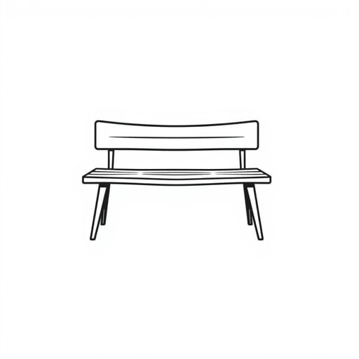 Wood Bench With Backrest