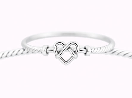 Pandora Knotted Heart T Bar Bracelet