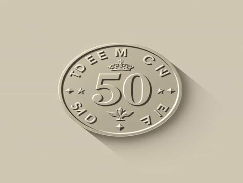 British 50 Pence Coin
