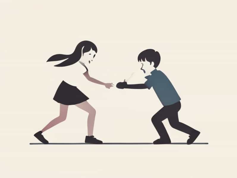 Girl Beating Up Boy