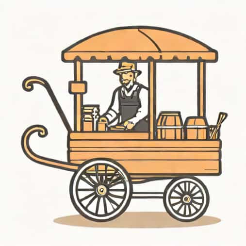 A Merchant With An Old Fashioned Pushcart