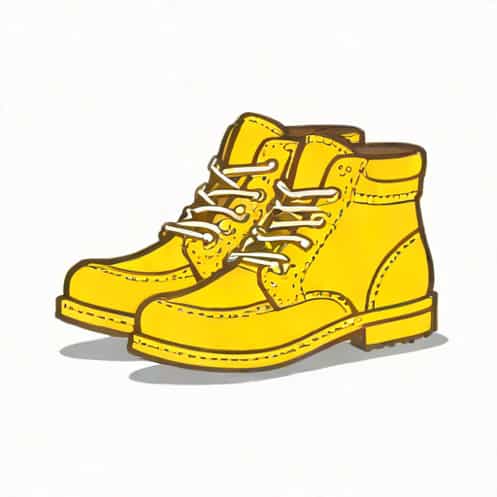 Footwear With Distinctive Yellow Stitching