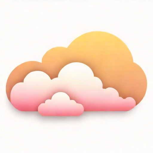 Pink And Golden Billow Of Foamy Clouds