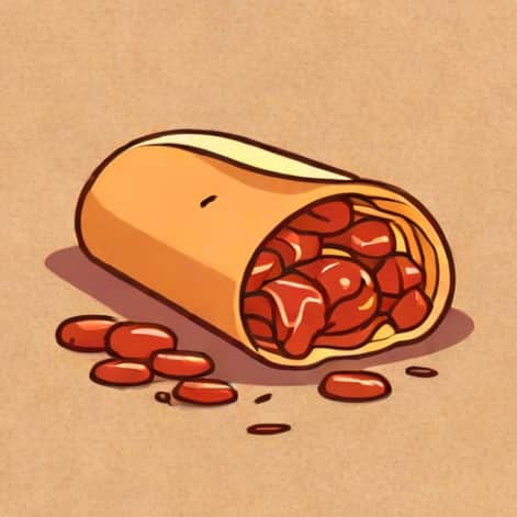 Reddish Brown Burrito Morsel